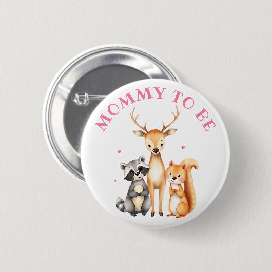 Sweet Woodland Creatures Mama To Be Ronde Button 5,7 Cm (Voorkant /achterkant)