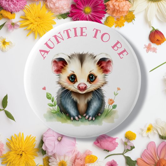 Sweet Woodland Creatures Tante To Be Ronde Button 5,7 Cm