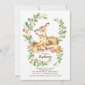 Sweet Woodland Deer Baby shower Invitation Kaart (Voorkant)