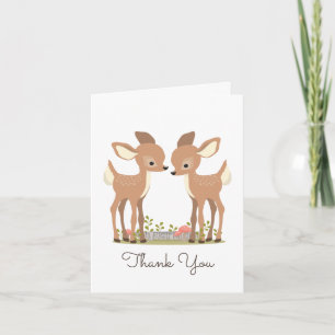 Sweet Woodland Deer Twin Baby Gift Bedankt