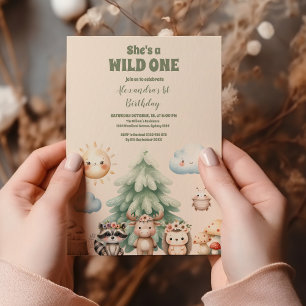 Sweet Woodland Dieren 1e verjaardag Kaart