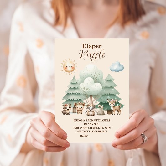 Sweet Woodland Dieren Diapper Raffle Informatiekaartje