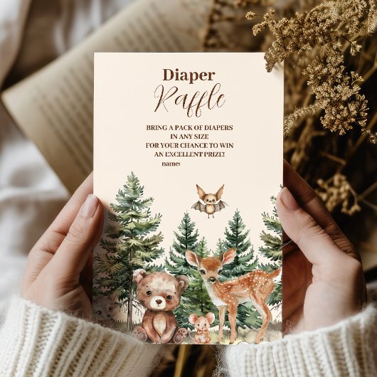 Sweet Woodland Dieren Diapper Raffle Informatiekaartje