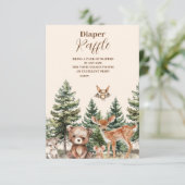 Sweet Woodland Dieren Diapper Raffle Informatiekaartje (Staand voorkant)