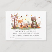 Sweet Woodland Dieren Luier Raffle Ticket Informatiekaartje (Voorkant)