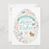 Sweet Woodland Easter Egg Briefkaart (Voorkant / Achterkant)