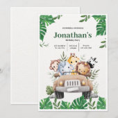 Sweet Woodland Forest Dieren 4e verjaardag Jongen Kaart (Voorkant / Achterkant)