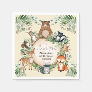 Sweet Woodland Forest Friends Birthday Party Servet