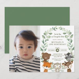 Sweet Woodland Forest Greenermals Birthday Kaart
