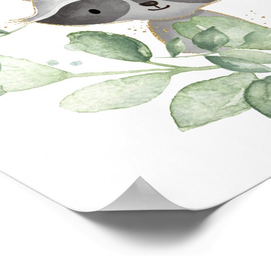 Sweet Woodland Forest Greenery Wreath Baby Welcome Poster (Hoek)