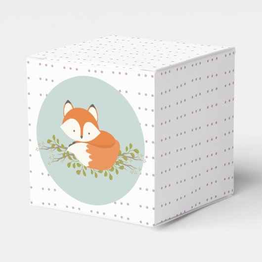Sweet Woodland Fox Baby Favor Box Bedankdoosjes (Voorkant Zijde)