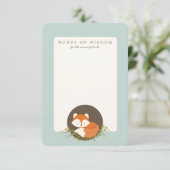 Sweet Woodland Fox Baby shower Advice-kaart Advieskaart (Staand voorkant)