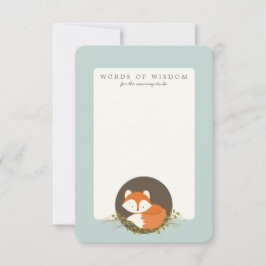 Sweet Woodland Fox Baby shower Advice-kaart Advieskaart