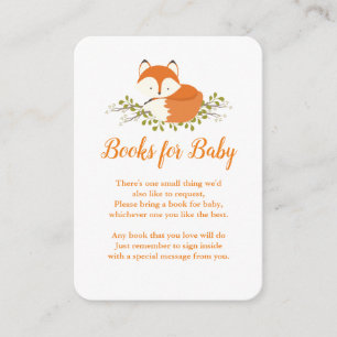 Sweet Woodland Fox Baby shower Book Request Insert Informatiekaartje