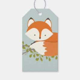 Sweet Woodland Fox Baby shower Favor Cadeau Label Cadeaulabel