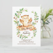 Sweet Woodland Fox Baby shower Invitation Kaart (Staand voorkant)