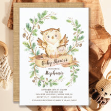 Sweet Woodland Fox Baby shower Invitation