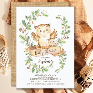 Sweet Woodland Fox Baby shower Invitation Kaart