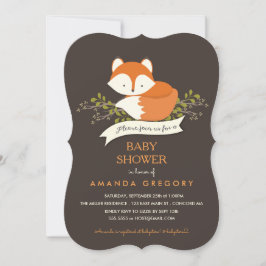 Sweet Woodland Fox Baby shower Invitation Kaart