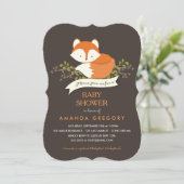 Sweet Woodland Fox Baby shower Invitation Kaart (Staand voorkant)