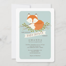 Sweet Woodland Fox Baby shower Invitation Kaart