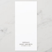 Sweet Woodland Fox Baby Shower Menu Card (Achterkant)