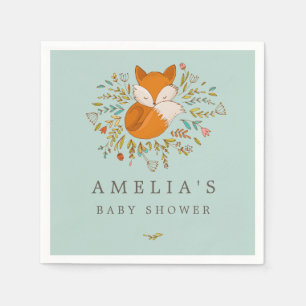 Sweet Woodland Fox Baby shower Napkin Servetten