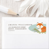 Sweet Woodland Fox Natuur Adreslabel Etiket (Insitu)