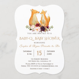 Sweet Woodland Foxes Baby-Q Baby shower Kaart