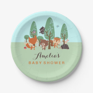 Sweet Woodland Friends Baby shower papieren Borden Bordje