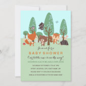Sweet Woodland Friends Baby shower uitnodigen Kaart (Voorkant)