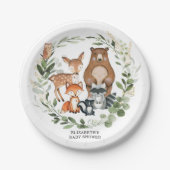 Sweet Woodland Greenery Baby shower Verjaardag Papieren Bordje (Voorkant)