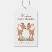 Sweet Woodland Herten Twin Baby Favor Cadeaulabel (Voorkant)