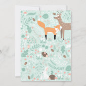 Sweet Woodland Mint Baby shower Invite Kaart (Achterkant)