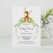 Sweet Woodland Moose Baby shower Kaart (Staand voorkant)
