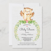 Sweet Woodland Owl Baby shower Invitation Kaart (Voorkant)