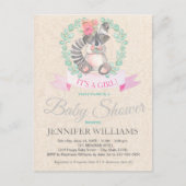 Sweet Woodland Raccoon Floral Boho Baby shower Uitnodiging Briefkaart (Voorkant)