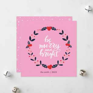 Sweet Wreath Berry Be Merry en Bright Christmas Feestdagenkaart