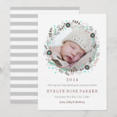 Sweet Wreath Birth Aankondiging (Voorkant / Achterkant)