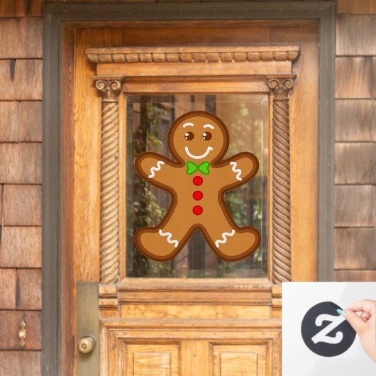 Sweet XmaS Gingerbread Man Raamsticker (Huis Deur)