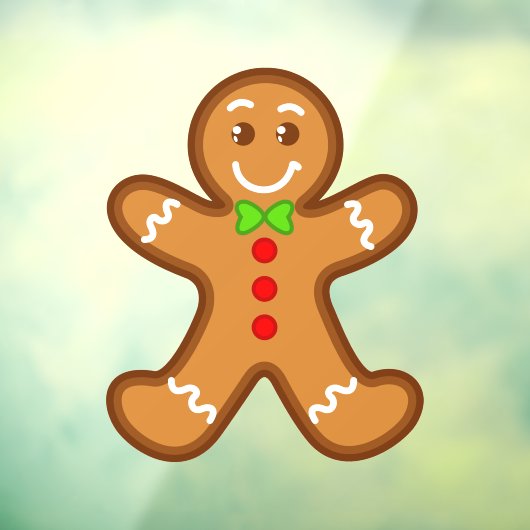 Sweet XmaS Gingerbread Man Raamsticker (Vel 3)