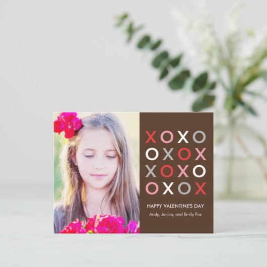 Sweet XOXO Valentijnsdag Briefkaart (Staand voorkant)