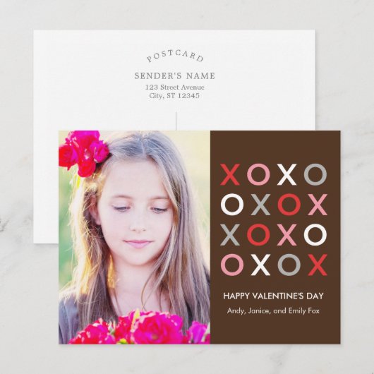 Sweet XOXO Valentijnsdag Briefkaart (Voorkant / Achterkant)