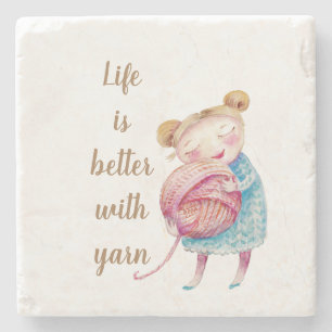 Sweet Yarn Lover Acrylic Stenen Onderzetter