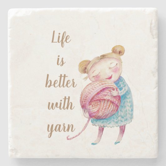 Sweet Yarn Lover Acrylic Stenen Onderzetter (Voorkant)