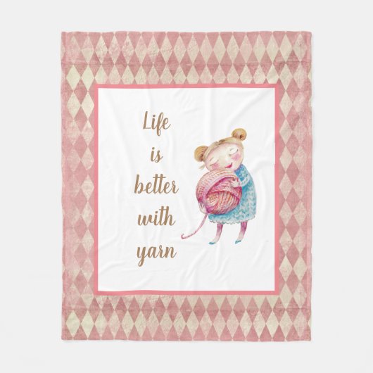 Sweet Yarn Lover Fleece Deken (Voorkant)