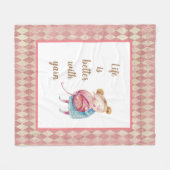 Sweet Yarn Lover Fleece Deken (Voorkant (Horizontaal))