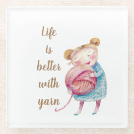 Sweet Yarn Lover Glazen Onderzetter