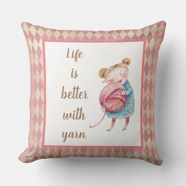 Sweet Yarn Lover Kussen (Voorkant)