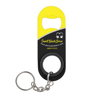 Sweet yellow Bean Promotional Business Sleutelhang Mini Flessenopener